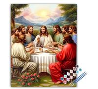 Paint by Numbers The Last Supper Paint by Numbers Kits for Adult Landscape, DIY Canvas Oil Painting Kit for Kids or Beginner with Painting Brushes Acrylic, for Home Decor30x40cm Frameless uk7-278