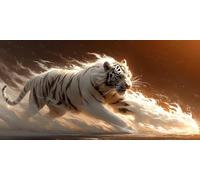 Paint by Numbers Tiger Animal, Paint by Numbers for Adults Beginners Kits, Large DIY Canvas Oil Painting Kit for Kids, with 3- Brushes and Acrylic Pigment, Home Decor Gifts (Frameless) 80x160cm L-349