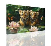 Paint by Numbers Tiger Paint by Numbers for Children 6-12 Easy DIY Paint-by-Numbers Kits, Adults Beginners Kids Acrylic Oil Painting Canvas Crafts for Room Decor, Gift for Women 50x60cm Lotus 2y-620