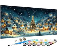 Paint by Numbers Winter Paint by Numbers for Adults Snow Scene Pattern Large 25x50 inch,DIY Canvas Oil Paintings Hobbies for Adults Women Kit with Acrylic Pigment,Home Decor Gifts,Without Frame J3-936
