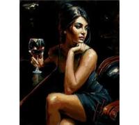 Paint by Numbers Woman, Wine Glass Paint by Numbers for adults Beginners, Hobbies for adults Women DIY Craft Art Painting, with 3 Paintbrushes and Color Acrylic Pigment, for Home Decor 24x32 inch