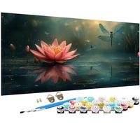 Paint by Numbers Zen Paint by Numbers for Adults Pond Pattern Large 80x160 inch,DIY Canvas Oil Paintings Hobbies for Adults Women Kit with Acrylic Pigment,Home Decor Gifts Women,Without Frame J3-876