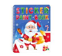 Paint by Sticker Books, Christmas-Themed Reusable Sticker Craft Book, 24x21x4cm Educational Activity for Kids Ages 4-6, Fine Motor Skill Toy for Boys and Girls, Creative Holiday Art Projects