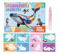 Paint by Sticker Books Cute Reusable Geometric Learning