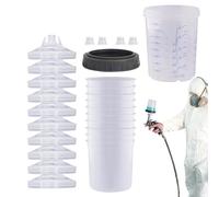 Paint Cup - 10% Paint Sprayer Cup with Clear Scale for Spraying Cars | Disposable Paint Sprayer Cup Car Paint Sprayer, Measurement of Cups with Lid for Paint Mixing