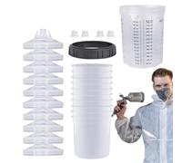 Paint Cups - 10 Pieces Paint Mixing Cups | Paint Sprayer Cup with Clear Scale for Car Spraying | Liners for Pi Sprayer Cups