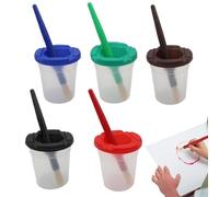 Paint Cups With Lids | No Spill Paint Holder Early Learning Toys with Brushes - Painting Containers Art Supplies | for Classroom Home School Arts Crafts Learning Activities