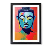 Paint Drip Buddha No.3 Framed Print for Living Room Bedroom Home Office Décor, Wall Art Picture Ready to Hang, Black A3 Frame (34 x 46 cm)
