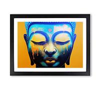 Paint Drip Buddha Vol.1 Framed Print | A2 Black Framed Wall Art | Ready to Hang | Modern Religious Picture | Living Room Bedroom Lounge Office