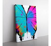 Paint Drip Butterfly No.1 Abstract Canvas Print for Living Room Bedroom Home Office Décor, Wall Art Picture Ready to Hang, 76x50 cm (30x20 Inch) CAN3020-V1022-CK-3146