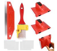 Paint Edger Tool Set 6 PCS Multifunctional Cutting in Tools for Painting with 2 Replacement Pads 12 Inch Paint Shield and Edging Brush for Walls Ceilings Floors and Decorative Moldings