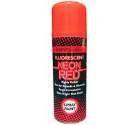 Paint Factory 200ml High Visibility Fluorescent Neon Matt Finish All Surface Multipurpose Spray Paint Can - 5 Colours (Red)
