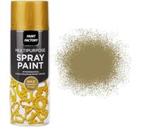 Paint Factory® 400ml Professional Quality Fantastic Finish All-Purpose Interior Exterior Household Spray Paint for Wood Metal Plastic Ceramics & More (Metallic Gold)