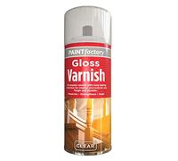 Paint Factory Clear Gloss Varnish Spray Exterior Interior Aerosol Can 250ml All Purpose (10 Pack)