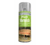 Paint Factory Clear Matt Varnish Spray Exterior Interior Aerosol Can 250ml All Purpose (1 Pack)