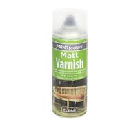 Paint Factory Clear Varnish Spray, Quick Dry Finish, Multi Surface Protective Coating for Wood, Metal, Plastic, Glass, Interior & Exterior, (Clear Matt Varnish, 400ml, 1 Pcs)