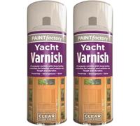 Paint Factory Clear Varnish Spray, Quick Dry Finish, Multi Surface Protective Coating for Wood, Metal, Plastic, Glass, Interior & Exterior, (Yacht Gloss Varnish, 250ml., 2 Pcs)
