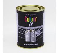 Paint Factory Colour It 300ml Iron Gate Black Gloss Metal Railings Paint - Durable, Weatherproof Gloss Finish for Steel & Iron