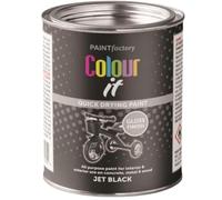 Paint Factory Colour It Quick Drying Gloss Paint, Jet Black, 300ml, for Concrete, Metal and Wood