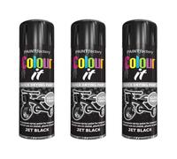 Paint Factory Colour It Quick Drying Paint Jet Black Gloss Finish 250ML - Pack of 3