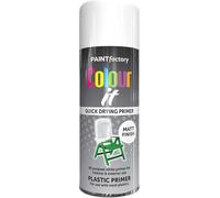 Paint Factory Colour It Quick Drying Plastic Primer Spray, White, Matt Finish, 400ml