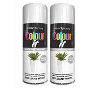 Paint Factory Colour It Quick Drying Spray Paint 400ML (2, White Gloss)