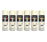 Paint Factory Colour It Quick Drying Spray Paint, Ivory Silk, Gloss Finish, 400ml Pack of 6