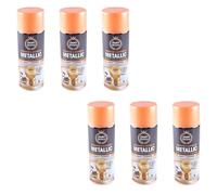 Paint Factory Deep Copper Metallic Spray Paint, All Purpose Gloss Finish Aerosol for Metal, Wood & Plastic, Fast Drying Interior & Exterior, Furniture & Home Decor, 400ml (6 Pcs)