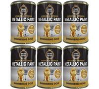 Paint Factory Metallic Paint Interior & Exterior Shimmering Gold 300Ml X 6