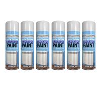 Paint Factory Quick Drying Radiator Spray Paint, Brilliant White, Heat Resistant Enamel, Satin Finish, 400ml, Pack of 6