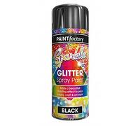 Paint Factory Sparkle Glitter Spray Paint 200ml Black Pack of 2