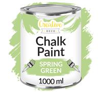 Creative Deco Spring Green Chalk Paint for Furniture | 1L | Bright | Green Light Green Matte & Chalky Finish | Smooth Touch for Interiors | Quick Dry | Pistachio Green Furniture Paint Wood Paint