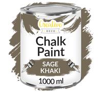 Creative Deco Khaki Chalk Paint for Furniture | 1L | Matte & Chalky Finish | Smooth Touch for Interiors | Quick Dry | Furniture Paint Wood Paint for Renovation