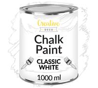 Creative Deco White Chalk Paint for Furniture 1000 ml | Furniture Paint | No Sanding | Country House, Vintage Style, Decoupage, Furniture Renovation | Matt, Washable, Wipe & Gradient Effect