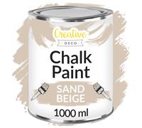 Creative Deco Beige Chalk Paint 1000 ml | Furniture Varnish & Paint | No Sanding | Country House, Vintage Style, Decoupage, Furniture Renovation | Matt, Washable, Wipe & Gradient Effect