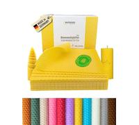 Paint it Red Wachsmann 100% pure beeswax, certified, made in Germany, 20 beeswax sheets 20 x 15 cm, wonderful fragrance, DIY beeswax candles (yellow - Wachsmann)