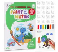 Paint Just Add Water Books for Kids - Watercolor Painting Book with Brush, Includes 20 Activity Pages & 2 Extra Paint Pages, Low-Mess Paint-by-Number Art for Ages 3-8 (Dinosaurs Watercolor Painting)