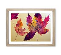 Paint Leaf Splash Vol.2 Framed Print | A2 Oak Framed Wall Art | Ready to Hang | Modern Floral Picture | Living Room Bedroom Lounge Office