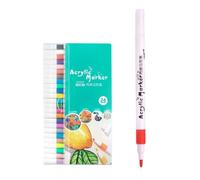 Paint Marker Pen Kit - Fast Dry Acrylic Ink Set, Assorted Bright Shades for DIY Making | Portable Art Stand for Rock Drawing Design