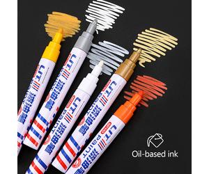 Paint Marker Pen Waterproof Quick Dry Car Tire Tread Oil-Based White Black Paint Pen Permanent Auto Scratch Repair Touch Up Pen black