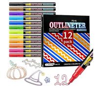 Paint Markers- 12/18 Pieces Quick Drying Pens Painting Set, Colored Markers Pack | Holiday Decoration, For Students Artist Adult Journaling Drawing Study Notes School Office Handicrafts Decoration Pro