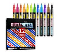 Paint Markers Set 12 18 | Coloured Highlighters Fast Drying | Assorted Marker Pens Kit | Artistic Marker Brushes | Ideal Students Artists Journaling Drawing Notes School Hobby Create