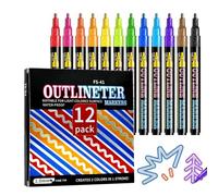 Paint Markers - Waterproof Paint Permanent Marker, 12/18 Pieces Quick Drying Colored Pens For Students Artist Adult Journaling Drawing Study Notes School Office Handicrafts Decoration Projects