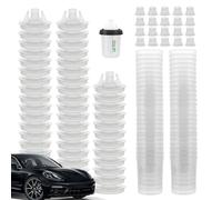 Paint Mixing Cups - Automotive Paint Mixing Cups | Cup And Lids System Spray Guns, Perfect For Any Painter! It's Strong And Stable, 50 Pack, Clear Scale, Leakproof,