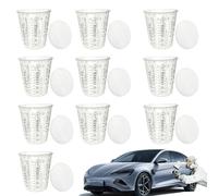 Paint Mixing Cups - Clear Cups with Lids for Epoxy, Resin and Varnish | 10 Pack Graduated Cups for Automotive Painting, Cooking, Crafts, and Professional Use
