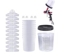 Paint Mixing Cups - Prescription Glasses with Cap for Measuring and Mixing Paints 10 Piece Sets with Clear Scale | Paint Discs with Caps and Caps, Monou Containers
