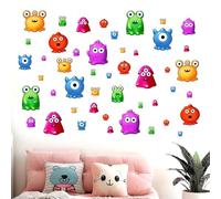 Paint Monster Wall Stickers for Kids: Peel and Stick 47pcs Colorful Graffiti Painting Wall Decals - Wall Decor Art Kids Supplies Ages 1-12 Years