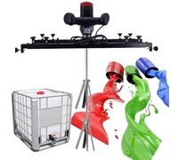Paint Mortar Mixer 3280W Electric Container Machine with Support Hanger and Folding Propeller Impeller Diameter 40cm Horizontal Plate Telescopic Range 65~125cm for Ink Dissolver