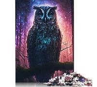 Paint Owl In Forest 500 Piece Jigsaw Puzzle for Adult Toy Intellectual Game Educational Game for Adult Stress Relief Home Decoration 500pcs (52x38cm)