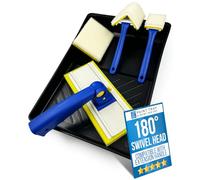 Paint Pad Set - Paint Pads for Walls and Ceilings - Includes Large, Medium, Small, Triangle, Flat Paint Pads for Decorating - Interchangeable Heads, Extendable, Easy to Clean, Collapsible 5 Piece Set